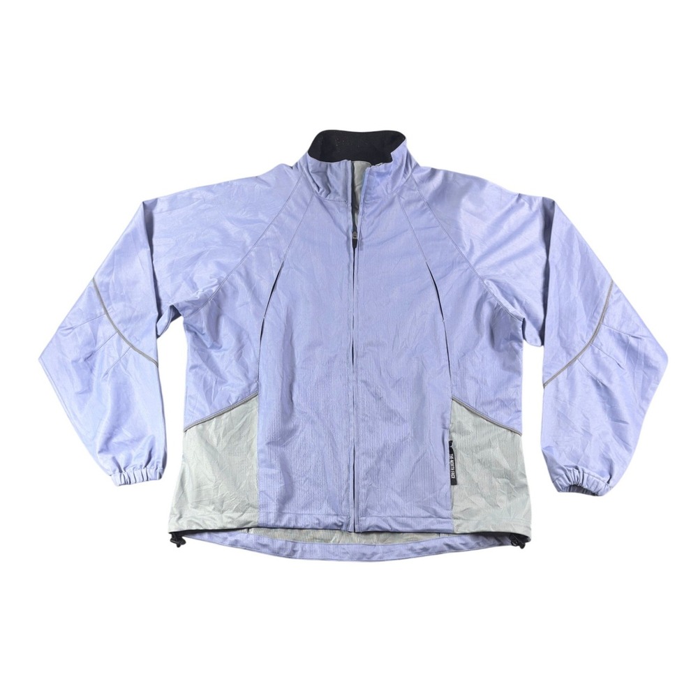 The North Face Womens Purple Grey Full Zip Windbreaker Jacket Large RN 61661